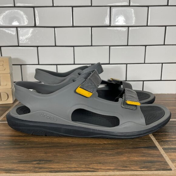 CROCS Swiftwater Expedition Mens Size 12 Shoes Gray Black Adventure Sandals - Picture 3 of 16